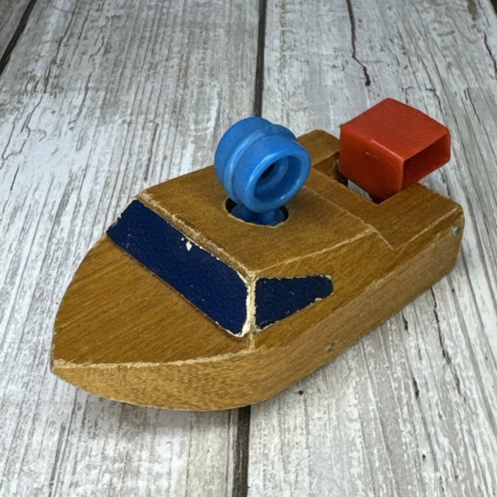 VTG 1971 & 1973 Mattel Putt Putt Wooden Toy Train Boat Trucks Vehicles Cars PreK